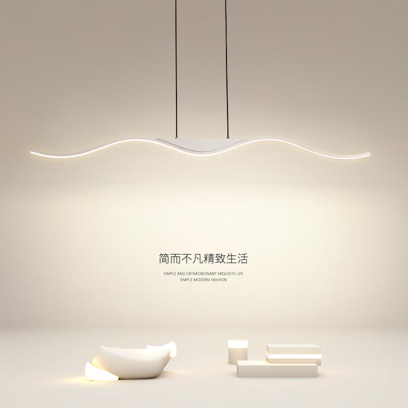 极简一字餐厅吊灯设计师2025年新款广东中山长条餐桌饭厅吧台灯具