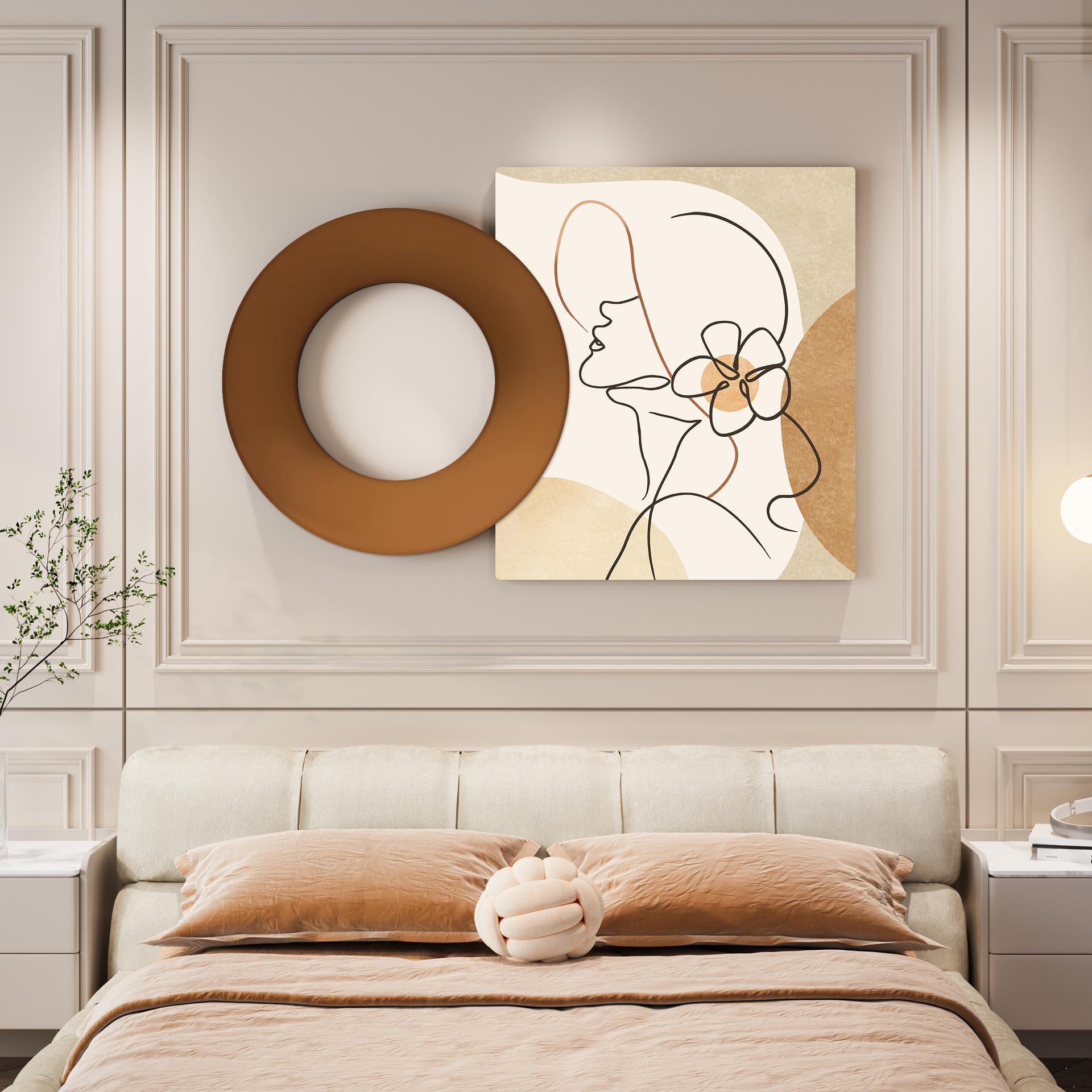 简约现代卧室床头装饰画主卧室床头挂画房间背景墙高级感抽象壁画