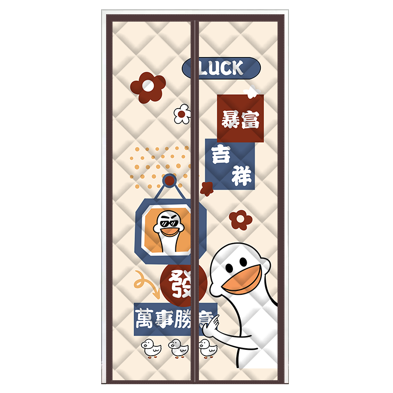 可视开窗棉门帘冬季防寒防风加厚保暖磁性对开农村家用隔音空调帘