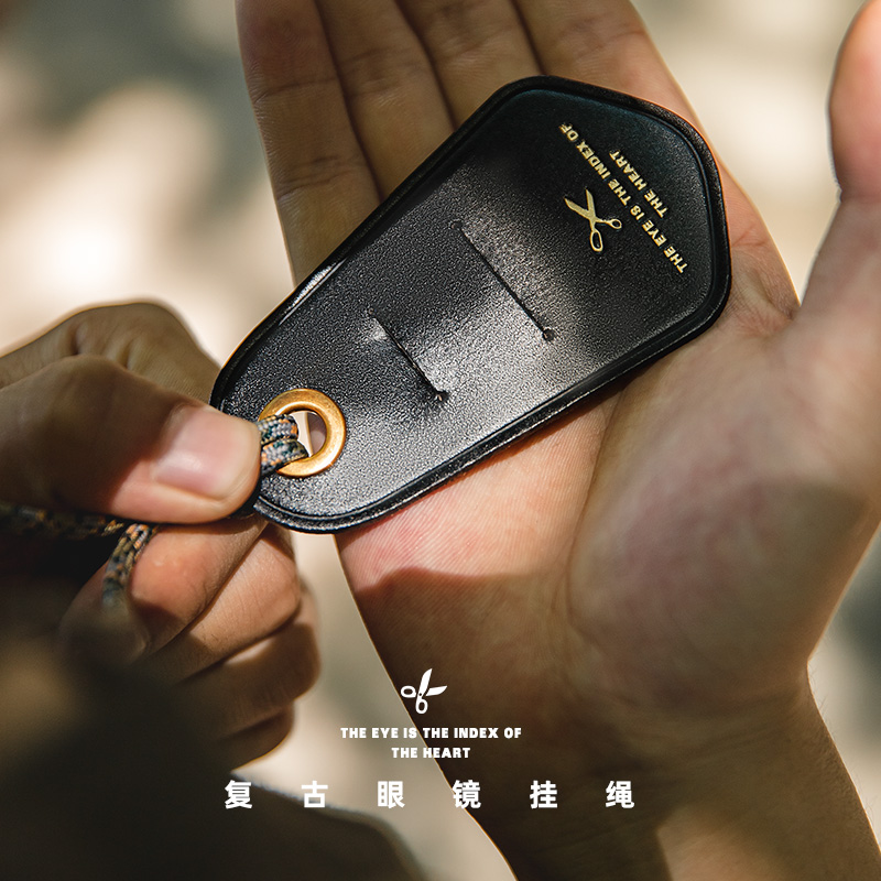 马登工装美式复古牛皮便携挂绳