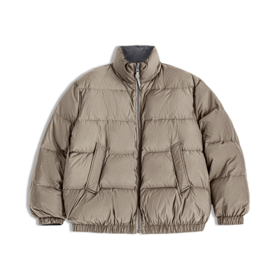 马登工装双面穿立领绗缝羽绒服