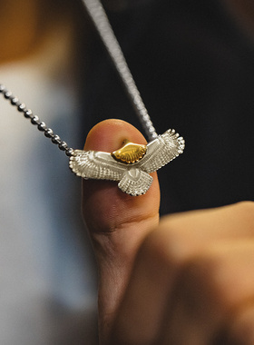 马登工装复古印第安飞鹰羽毛黄铜挂件项链手链飞鸟小吊坠配饰品男