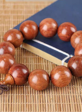 缅甸花梨木手串佛珠手链男士红木文玩海南黄花梨手串情侣饰品佛珠