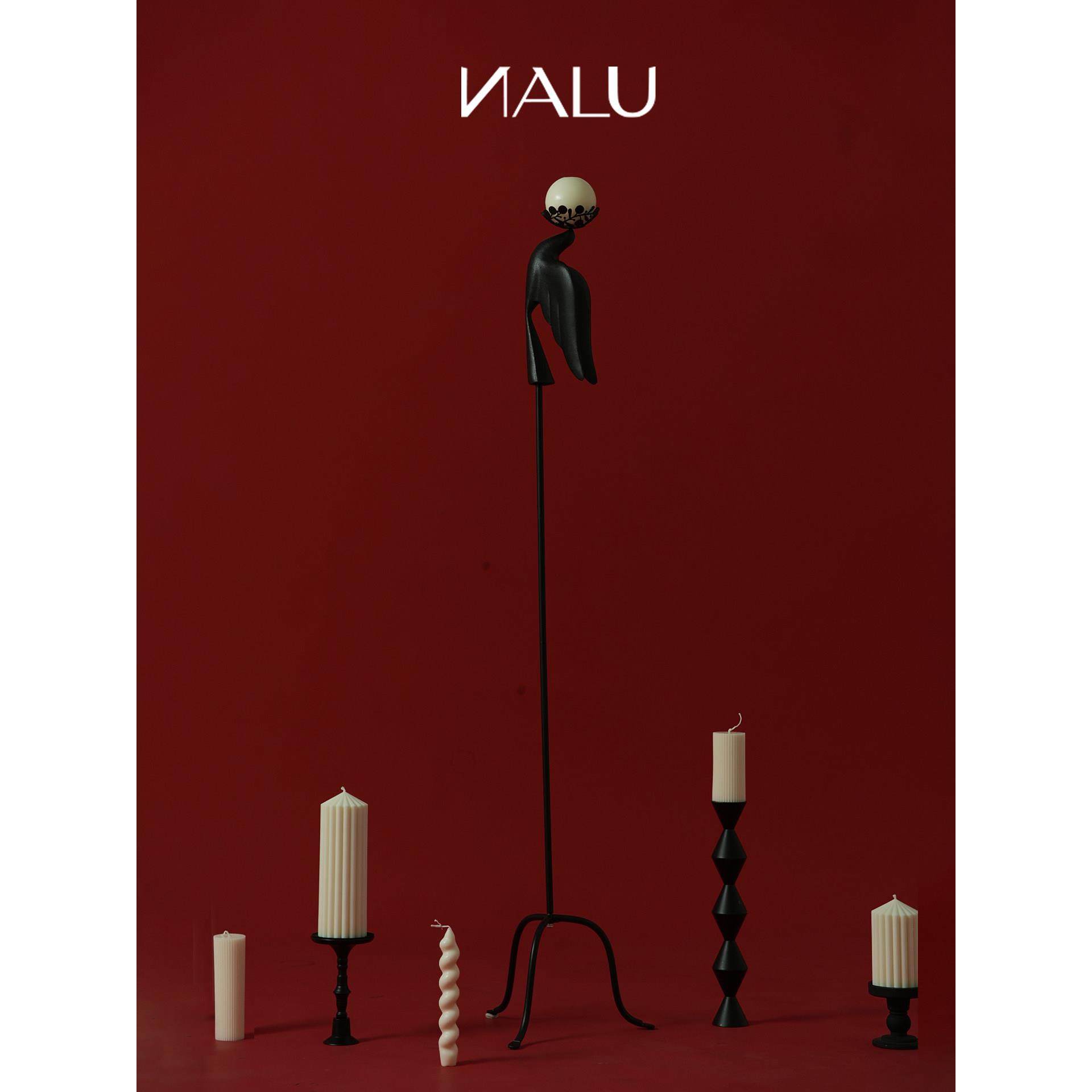 NALU那路飞鸟落地烛台铁艺氛围感家居摆件装饰品高级感侘寂风,家居饰品,落地摆件,淘宝优惠券,粉丝福利购,淘宝优惠卷