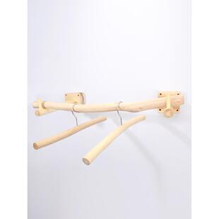 创意服装店展示架上墙固定支架女装壁挂衣架陈列架实木原木挂衣杆