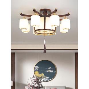 包安装中式吊灯覆古客厅灯实木全铜餐厅书房茶室主灯中国风全屋灯