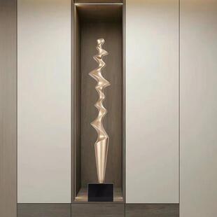 节节高升抽象艺术玄关竖高摆件入户壁龛过道轻奢高级意式客厅装饰