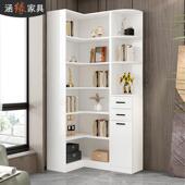 转角书柜置物架落地家用墙角柜子现代简约l型置物柜拐角书架7F27