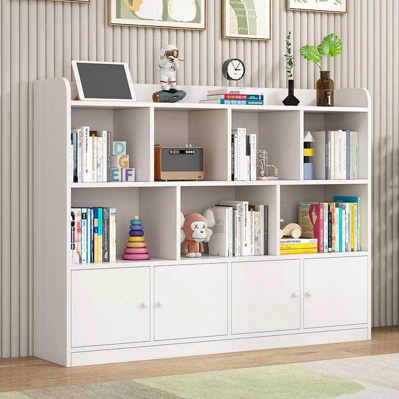 实木书柜置物柜落地儿童书架置物架白色简约客厅教室矮柜组合格子,住宅家具,书架,淘宝优惠券,粉丝福利购,淘宝优惠卷