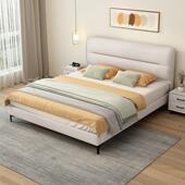 软包实木床现代简约主卧双人床1.5米轻奢出租房小床1.8m布艺大床