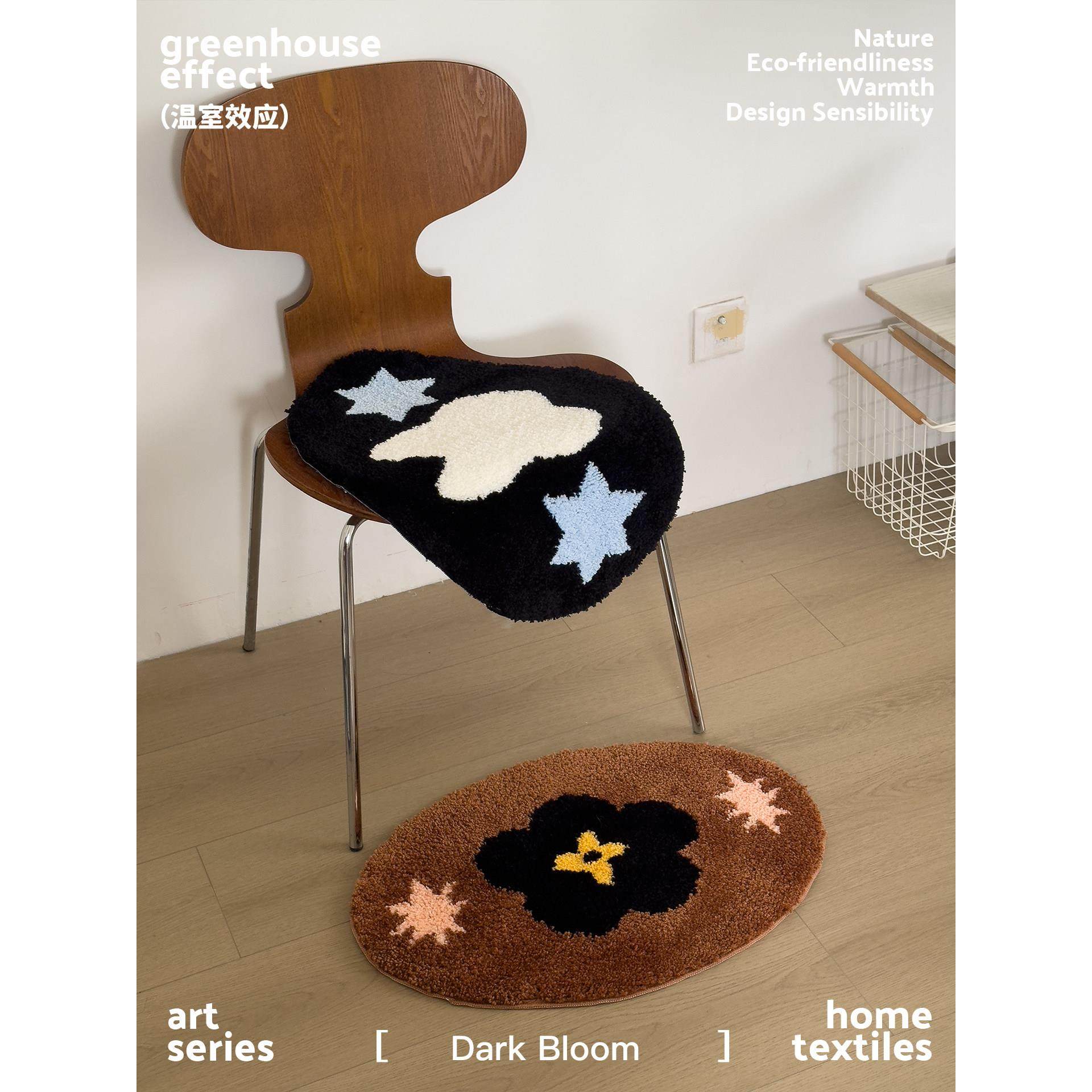 ins韩式手绘牙齿花花床边毯簇绒地垫卧室脚垫浴室门垫吸水防滑垫,居家布艺,床边毯,淘宝优惠券,粉丝福利购,淘宝优惠卷