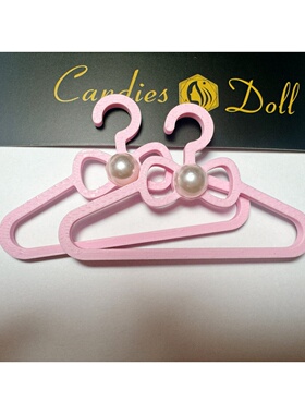 Candies Doll 迷你衣架 6分BJD娃娃衣架 少女粉蝴蝶结衣架 包邮