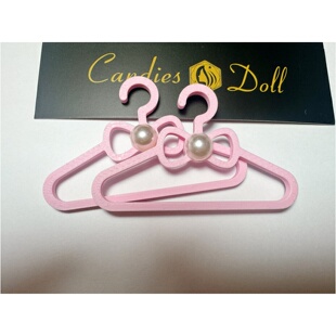 Candies Doll 迷你衣架 6分BJD娃娃衣架 少女粉蝴蝶结衣架