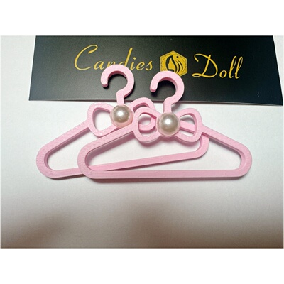 Candies Doll 迷你衣架 6分BJD娃娃衣架 少女粉蝴蝶结衣架