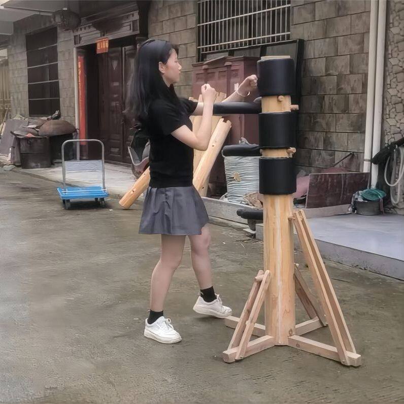 木头人桩青少年款木人桩原木制作更多武术装备