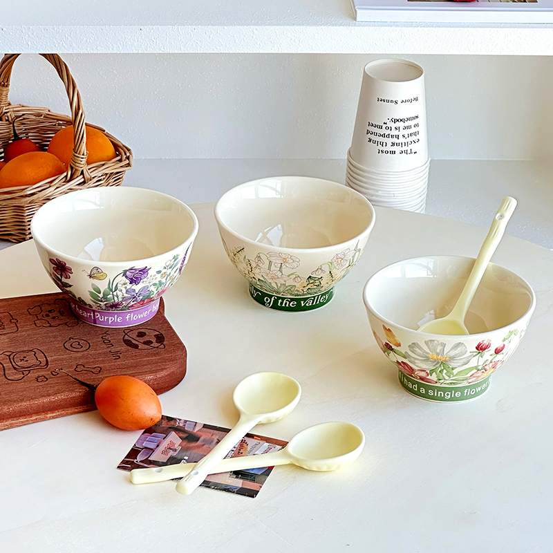 向阳花开斗笠碗高颜值高脚碗防烫