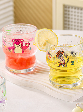 迪士尼玩具总动员玻璃杯300ml家用波点高级感宿舍家用送礼礼盒装