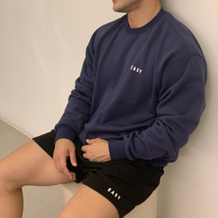 秋冬运动卫衣男休闲跑步篮球训练服棉质健身长袖 潮 圆领套头衫