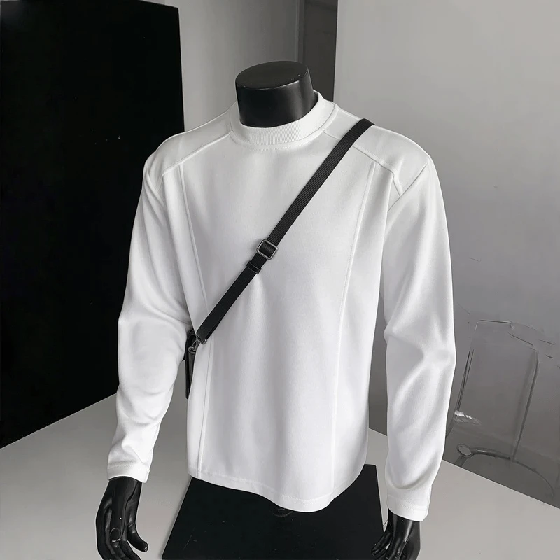 美式解构重磅卫衣男秋季cleanfit潮牌宽松内搭痞帅长袖高级感上衣