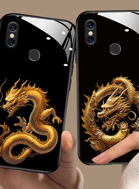 适用于小米8手机壳xioami8se/8lite龙年生肖新款M1803E1A软边玻璃壳M1805E2A国风M1808D2TE男女mi8探索版高级