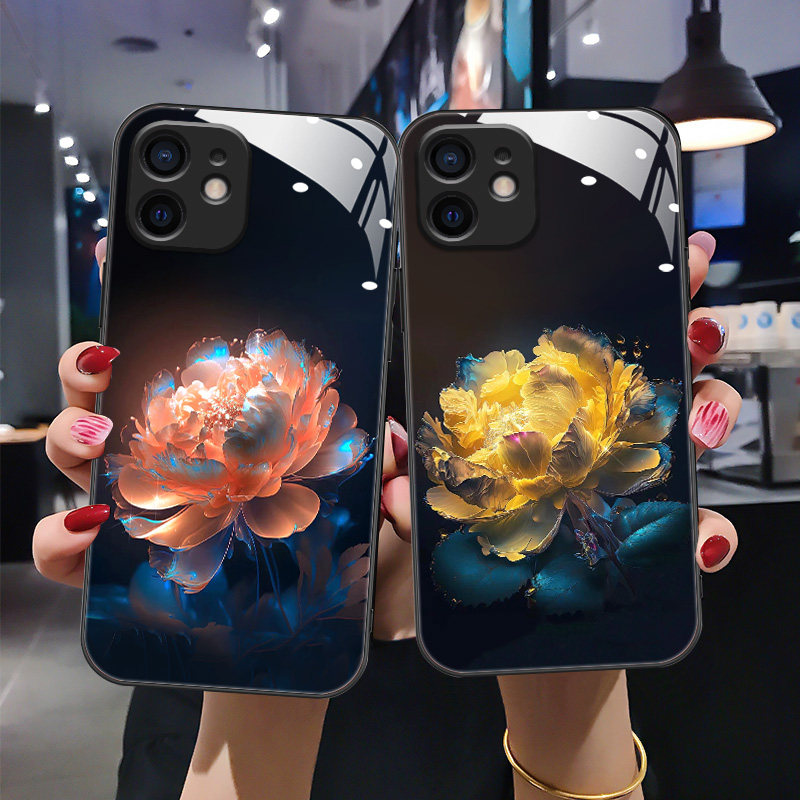 高级创意女款钢化玻璃手机壳