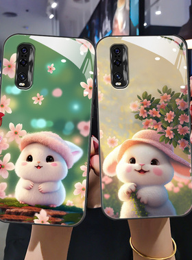 适用于oppofindx2手机壳findx2pro新款保护套findx3全包防摔popo玻璃pdem30卡通兔PEDM00创意女5g个性x2p潮流