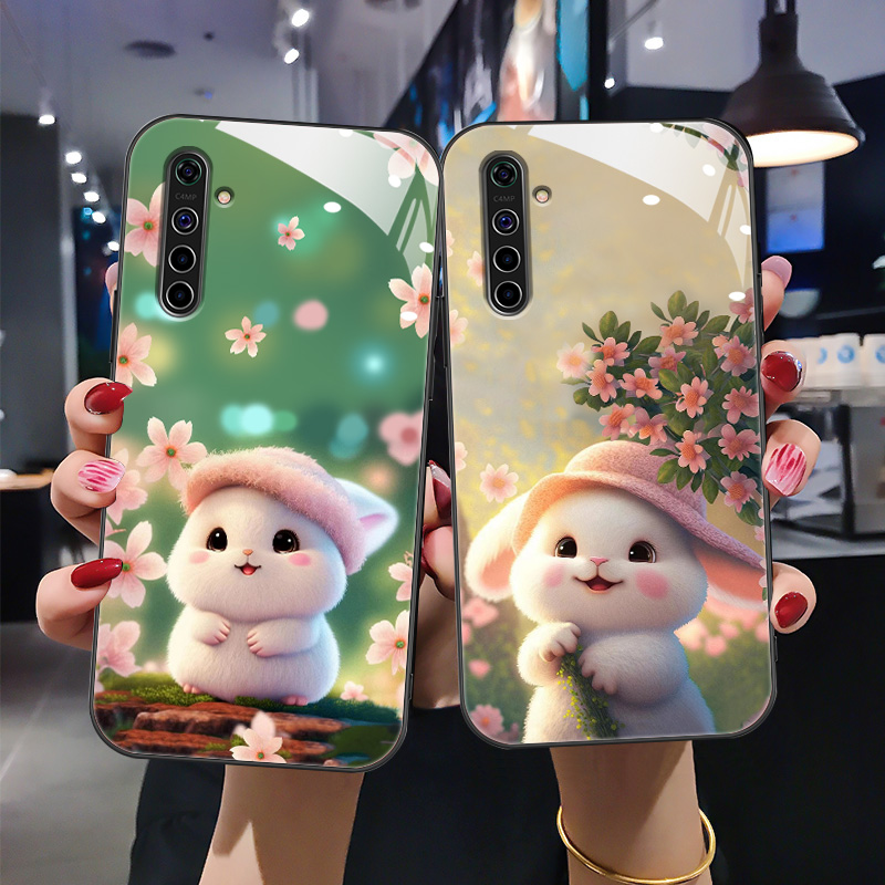 新款卡通兔子钢化玻璃手机壳