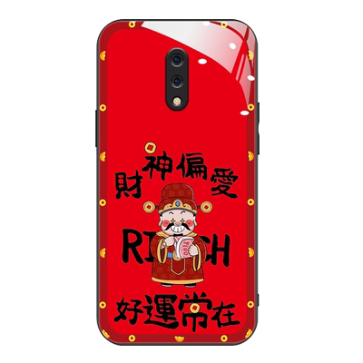 适用于一加7pro手机壳A7000软边玻璃壳oneplus7t/7Tpro新年款1+7国风发财1+7高级HD1900时尚男女GM1910创意潮