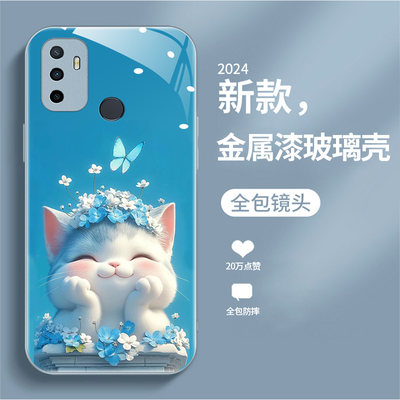 适用于oppoa32手机壳oppoa31新款PDVM00软边液态玻璃壳A31卡通可爱oppa32创意猫咪0pp0个性高级时尚女ins风潮