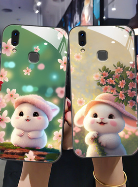 适用于vivox21i手机壳vivox21s新款保护套211玻璃v11pro创意女vivix卡通V1814A软边玻璃壳vovix21l时尚x21s潮