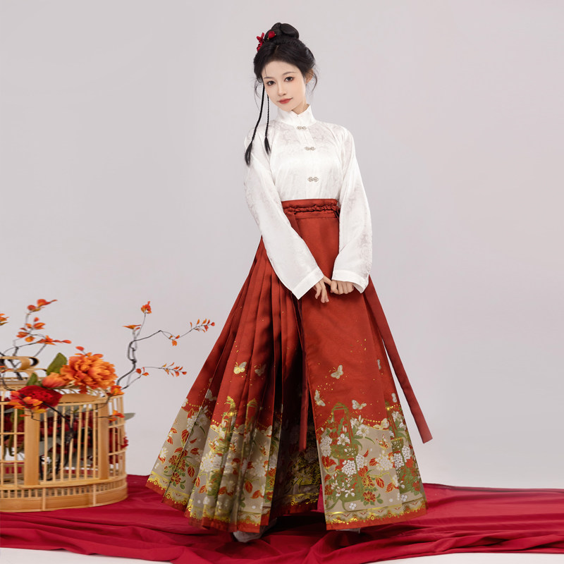 悦涵原创仿妆花马面裙套装2023新款秋冬汉服（蝶恋花）日常可穿