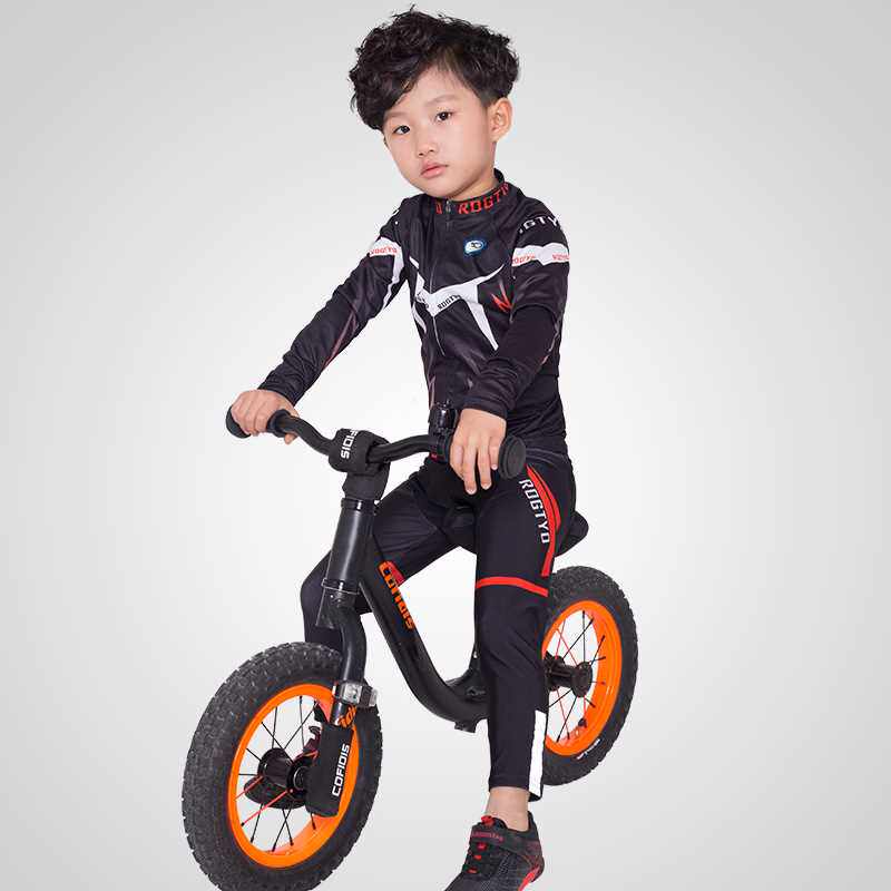 高档平衡车衣服儿童骑行服小孩长裤长袖紧身衣骑自行车赛车服套装