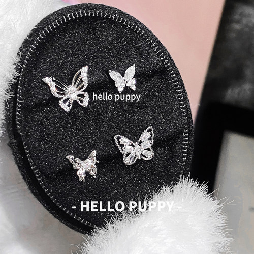 hellopuppy钛合金爆闪蝴蝶养耳1.0\1.2粗0.9牙口内螺旋耳骨钉耳钉