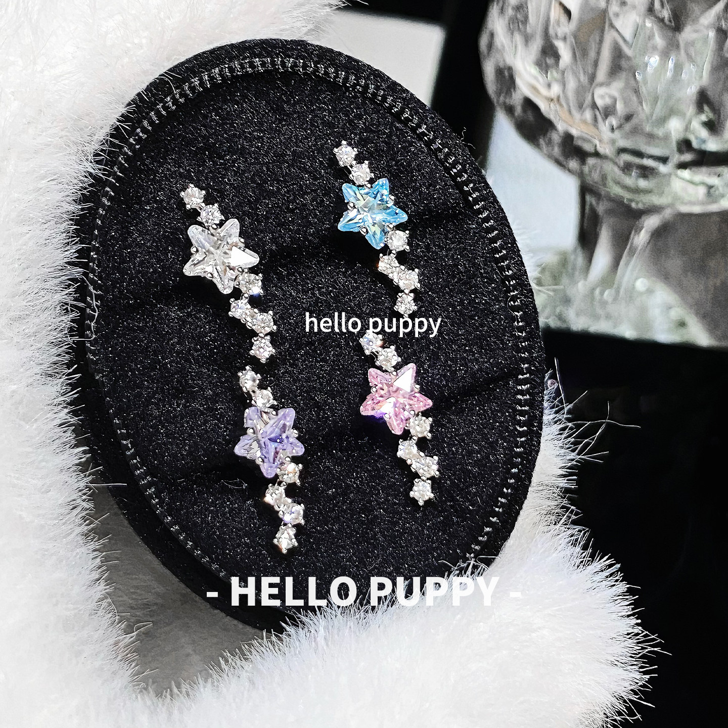 hellopuppy钛合金多巴胺闪闪流星1.0/1.2粗0.9牙内旋耳骨钉耳钉女