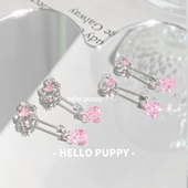 hellopuppy甜酷耳轮钉恶魔钉猫猫Kitty耳钉可爱小众耳饰女耳骨钉