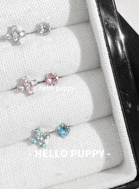 hellopuppy钛合金爆闪迷你日常养耳1.0\1.2粗0.9牙内旋耳骨钉耳钉