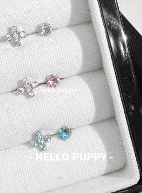 hellopuppy钛合金爆闪迷你日常养耳1.0\1.2粗0.9牙内旋耳骨钉耳钉