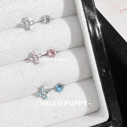 hellopuppy钛合金爆闪迷你日常养耳1.0\1.2粗0.9牙内旋耳骨钉耳钉