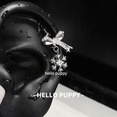 hellopuppy蝴蝶结雪花吊坠钛合金1.0 1.2粗0.9牙扣耳骨钉耳钉耳饰