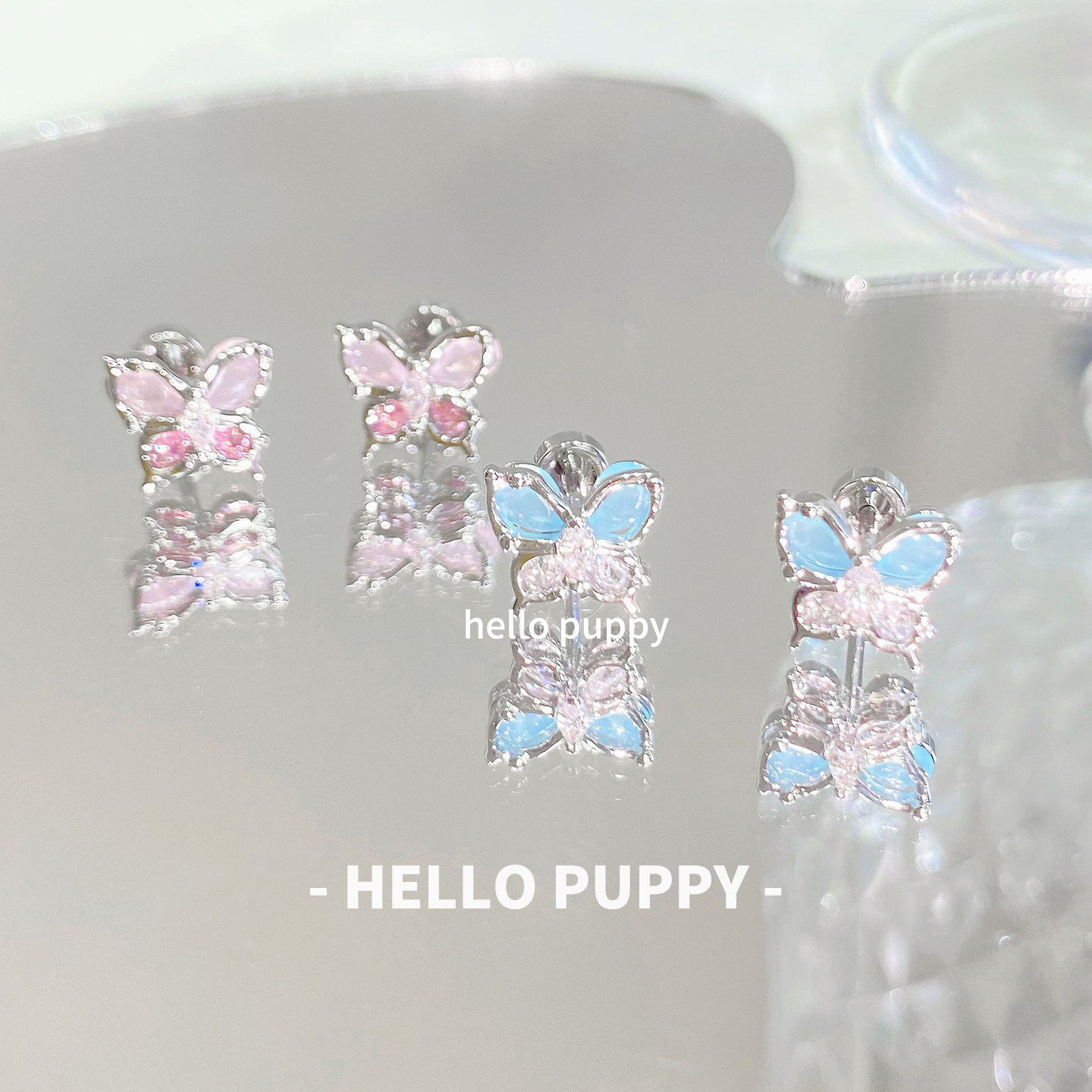 hellopuppy绝美蝴蝶锆石耳骨钉钛钢爆闪耳蜗钉精致小巧养耳洞耳饰,饰品/流行首饰/时尚饰品新,耳钉,淘宝优惠券,粉丝福利购,淘宝优惠卷