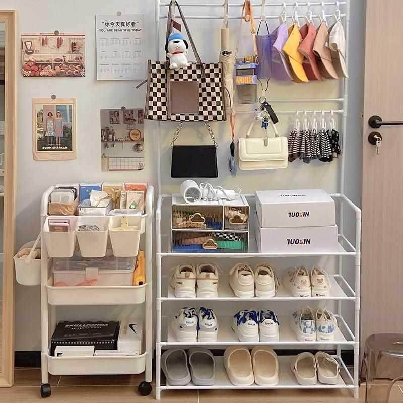 鞋架子衣架衣帽架一体门口家用室内好看鞋柜宿舍出租房用简易