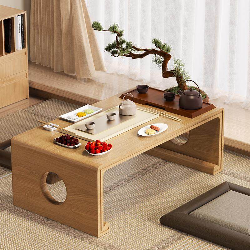 实木榻榻米茶几飘窗桌家用矮桌简约茶桌阳台床上小桌子国学古琴桌