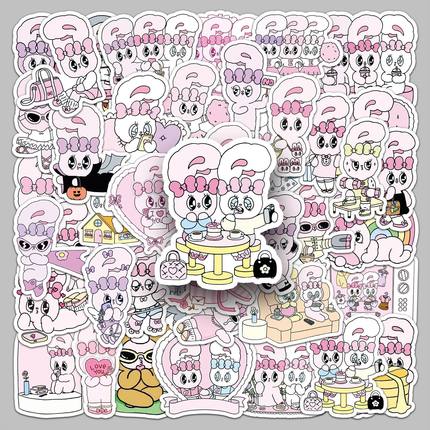 50张艾丝乐小兔可爱萌趣手账素材贴纸保温杯摩托车头盔装饰贴纸