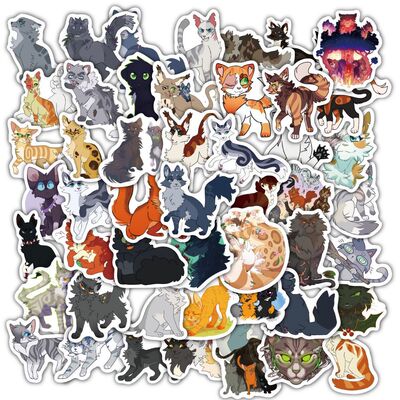 60张warriorscats猫咪贴纸