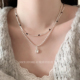 晚睡 桔梗「艾丽 梦呓」设计感韩系玛瑙叠戴百搭椭圆锁骨链项链