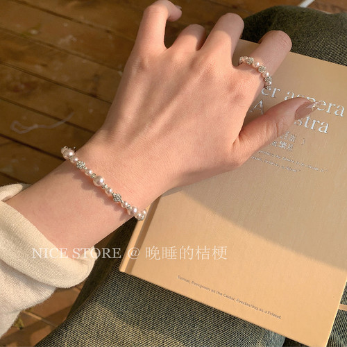 晚睡的桔梗I曼塔玫瑰珍珠手链