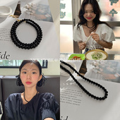 黑玛瑙串珠项链 晚睡 桔梗「夜沉」fever同款 高级感手工锁骨链女