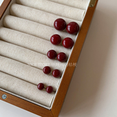 售完无补「红豆」复古安可拉红馒头珠耳钉港风高级新年氛围耳饰