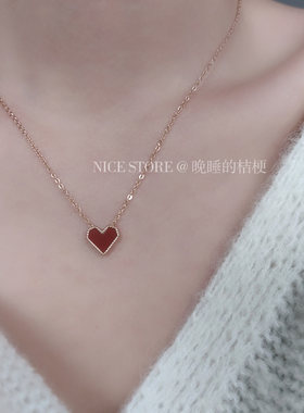 晚睡的桔梗｜钛钢项链爱心项链