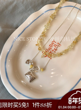 五折清仓「蜜桃味」韩系多巴胺糖果吊坠项链甜美叠戴清新锁骨链